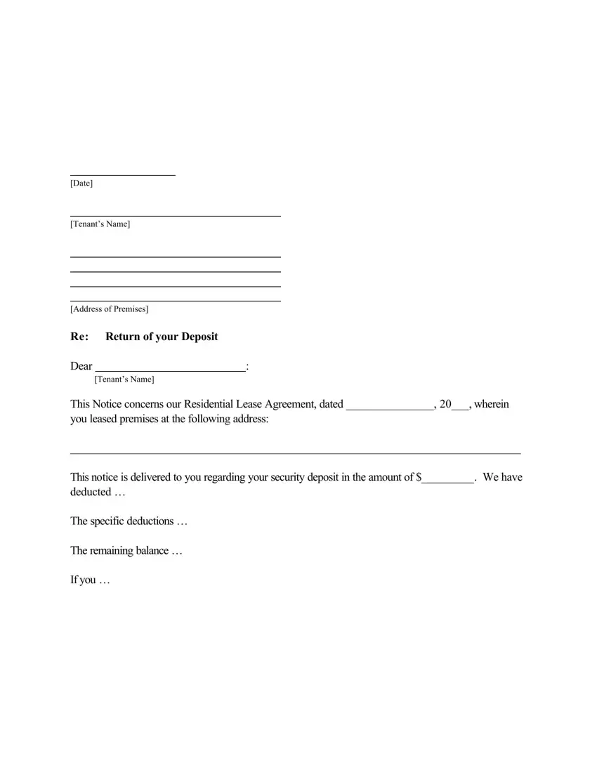 Letter Refund Of Security Deposit PDF Form FormsPal