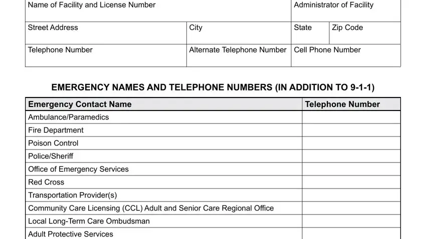 part 2 to entering details in emergency disaster residential facilities