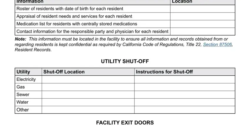 stage 5 to filling out emergency disaster residential facilities