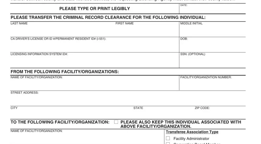  community care licensing form 9182 empty spaces to fill out