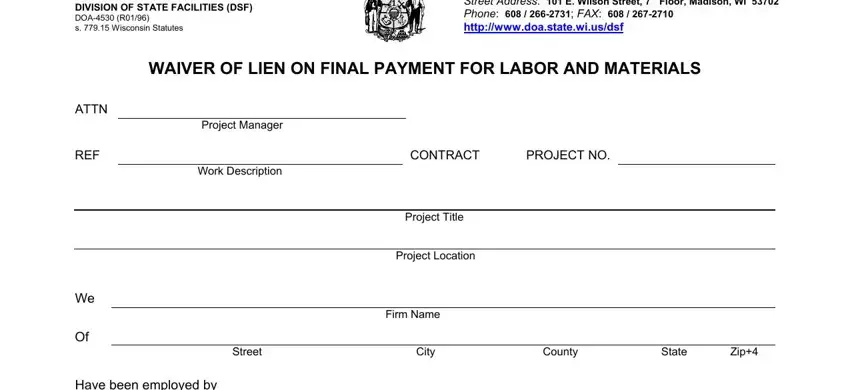 writing printable wisconsin lien waiver form part 1