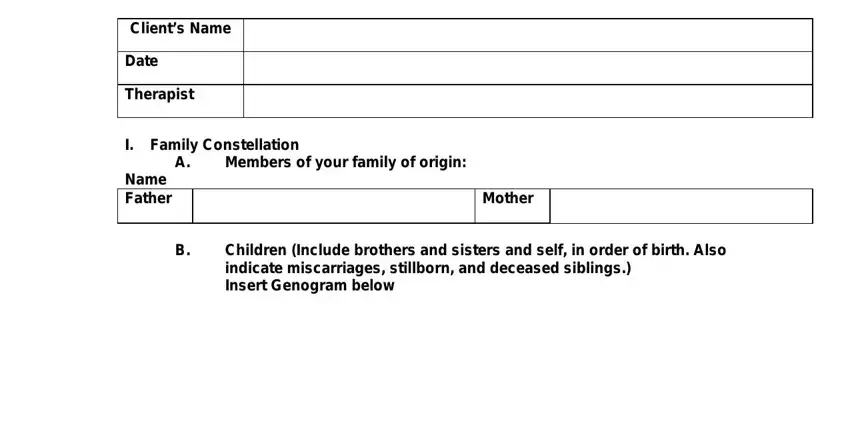 stage 1 to filling out form adlerian