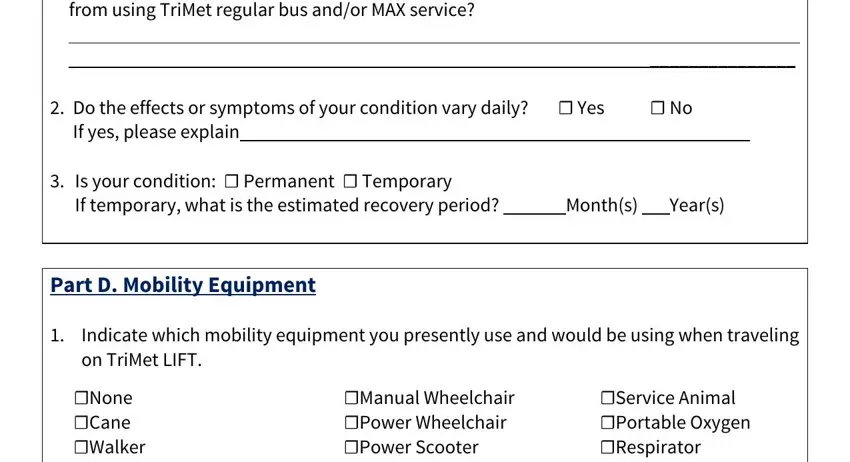 Entering details in trimet lift phone number step 4