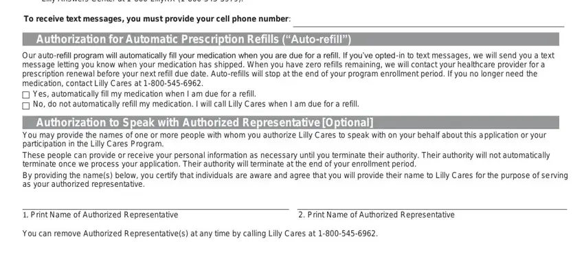 Finishing lilly patient assistance refill form step 5