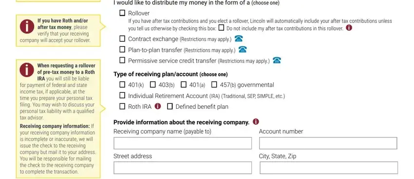 Entering details in lincoln request annuity stage 3