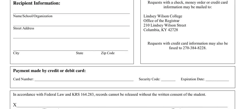 stage 2 to finishing lindsey college transcript request