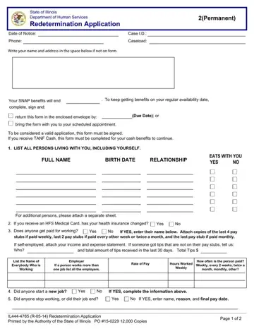 Link Illinois Redetermination Form Preview