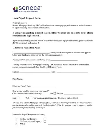 Loan Payoff Request Form Preview