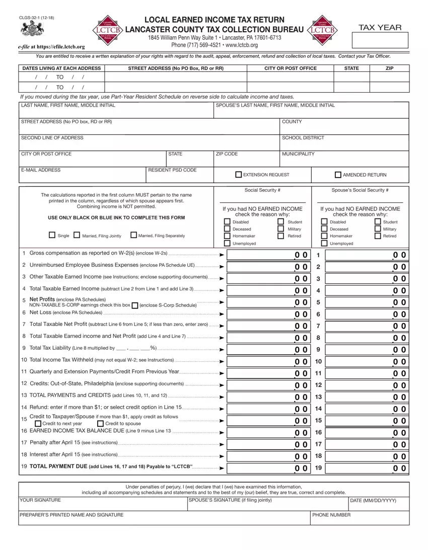 Local Tax Form Lancaster Fill Out Printable PDF Forms Online