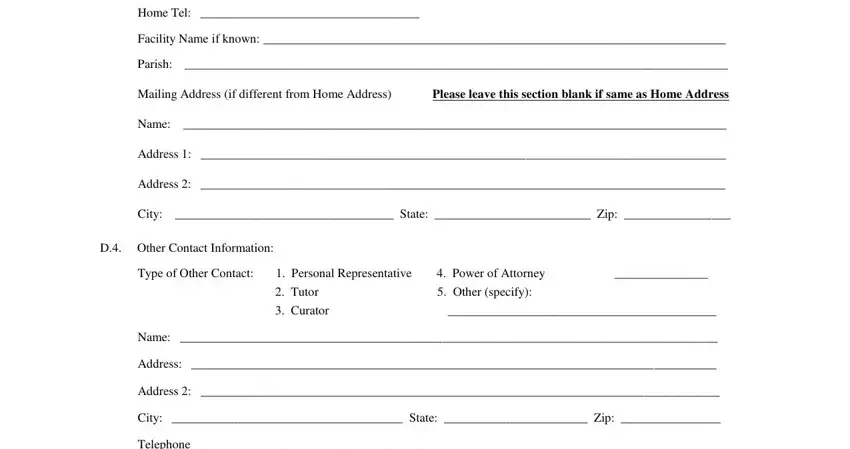 Entering details in locet questions stage 2