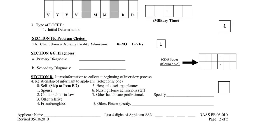 step 5 to filling out locet questions