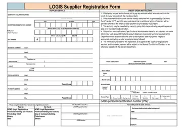 Logis Supplier Registration Form Preview