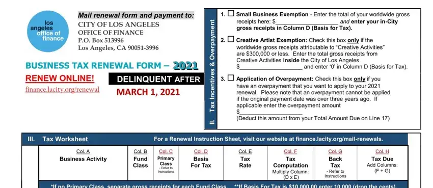 filling out city of los angeles office of finance form 1000a part 1