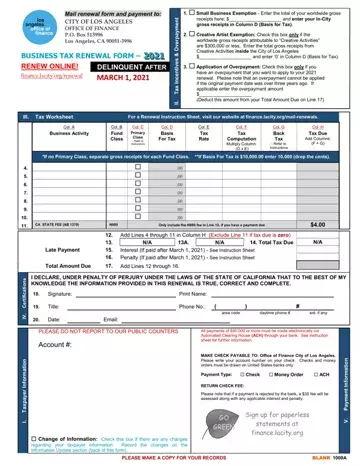Los Angeles Form 1000A Preview