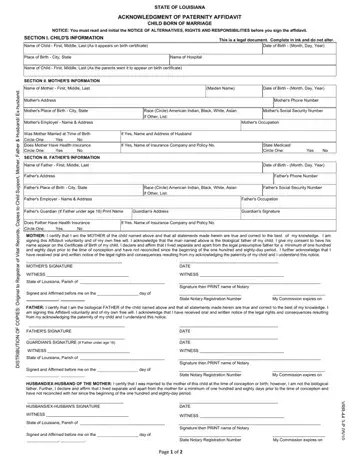 Louisiana Form Paternity Preview