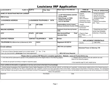 Louisiana Irp Application Form Preview