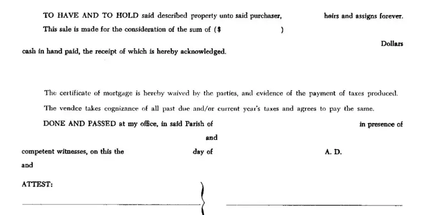 stage 1 to filling out louisiana cash sell deed