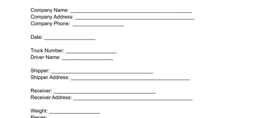 lumper receipt fields to fill out