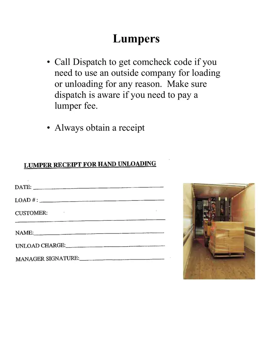 Lumper Receipt first page preview