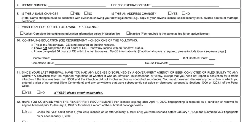 bvnpt money vocational online LICENSE NUMBER  LICENSE, IS THIS A NAME CHANGE YES NO IS, Note Name changes must be, certificate, I WISH TO APPLY FOR THE FOLLOWING, Active Complete the continuing, CONTINUING EDUCATION CE, This is my first renewal CE is, Course Name   of Contact Hours, Completion Date  Course Provider, SINCE YOUR LAST RENEWAL HAVE YOU, YES NO If YES please attach, HAVE YOU COMPLIED WITH THE, anyone licensed prior to January, and YES Check the yes box if either blanks to fill