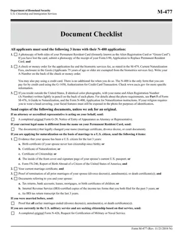 M477 Document Checklist Preview