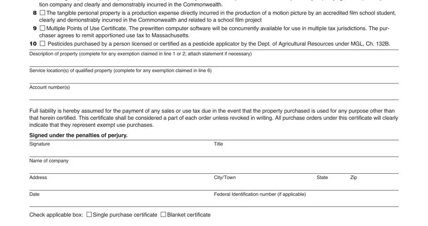 Filling in exempt form ma part 2