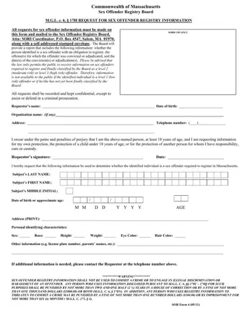 Ma Offender Registry Board Form Preview
