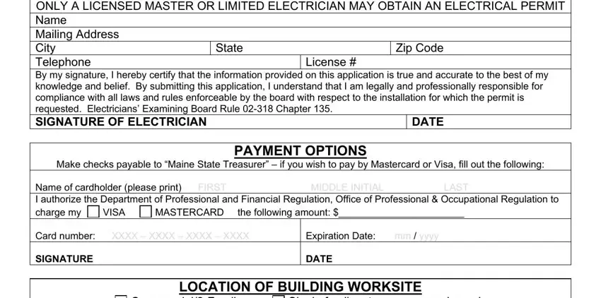 stage 1 to completing state of maine electrical permit