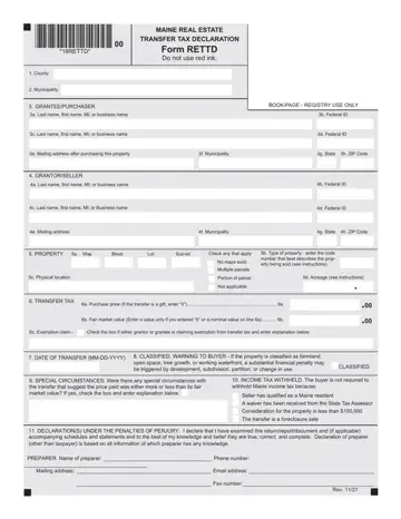 Maine Tax Form Preview