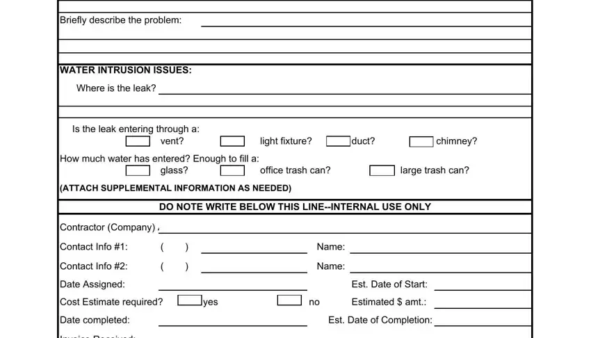 Entering details in blank printable service contract stage 2