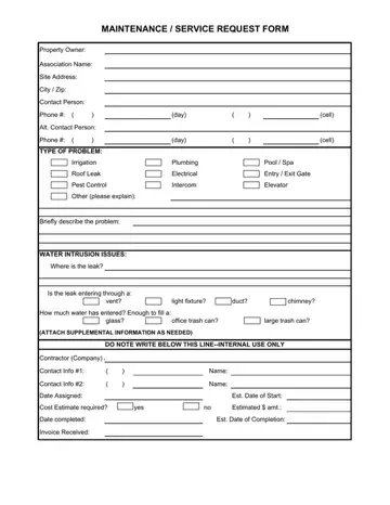 Maintenance Request Form Preview