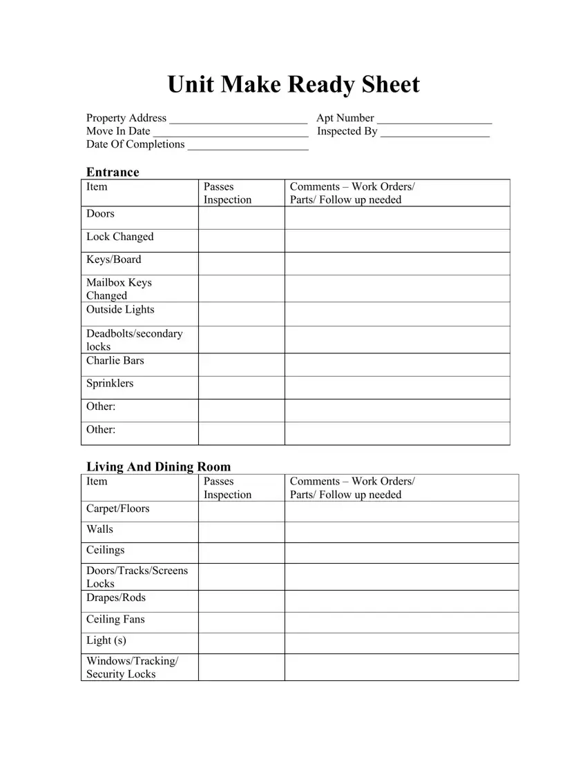 Make Ready Checklist first page preview