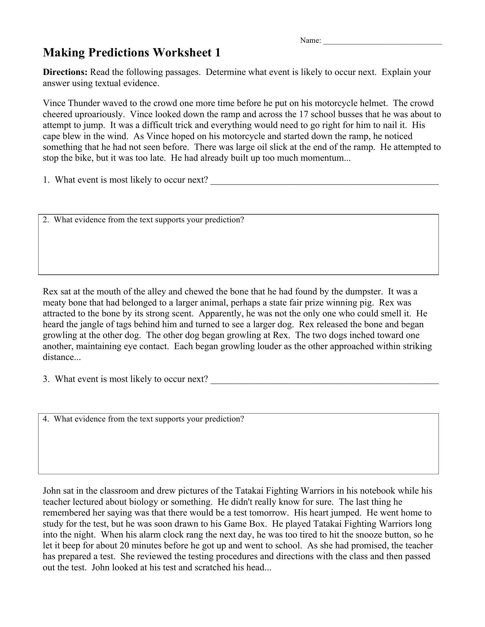 Making Prediction Worksheet 1 PDF Form FormsPal