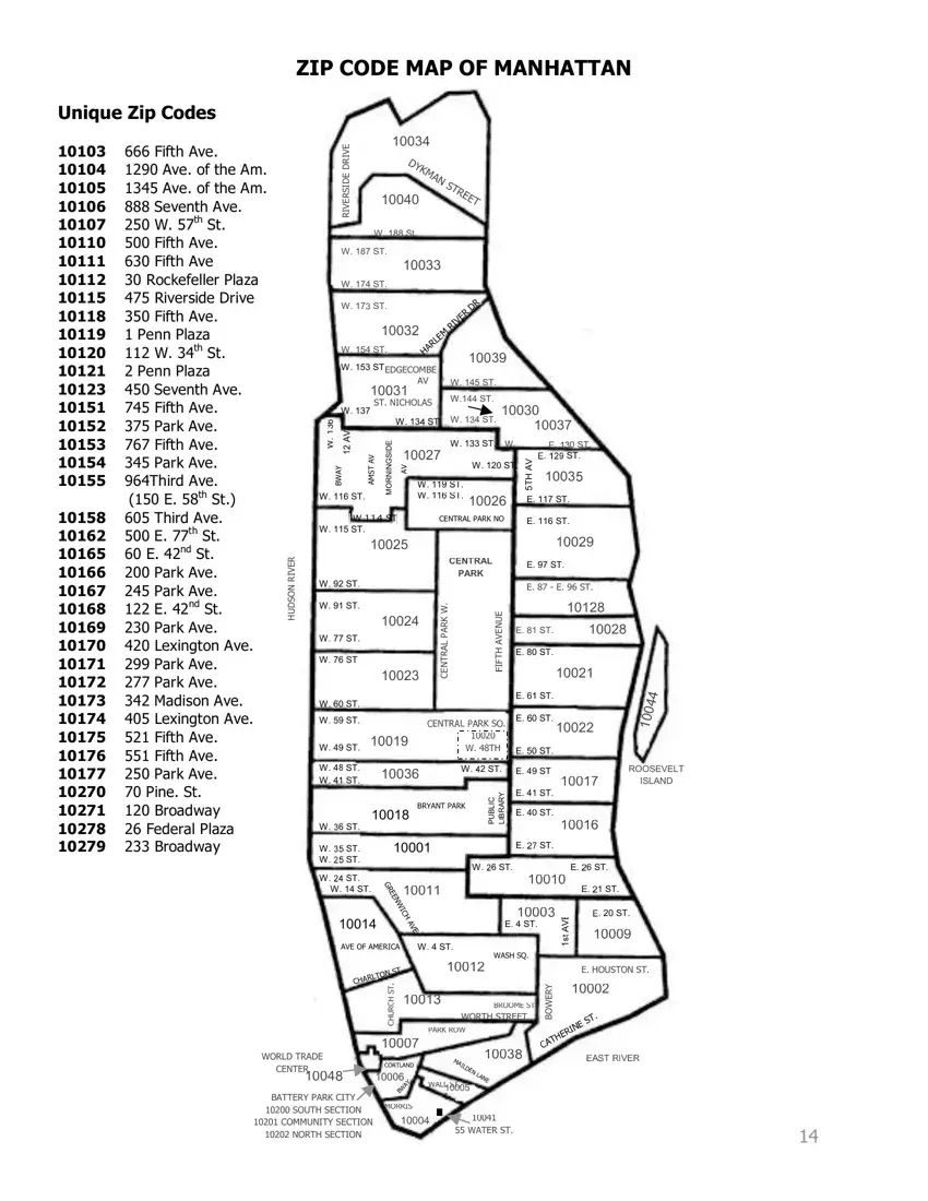 Manhattan Zip Code Map Fill Out Printable PDF Forms Online   Manhattan Zip Code Map Preview.webp