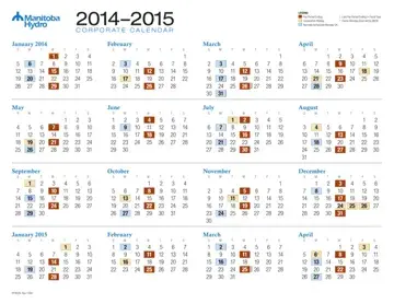 Manitoba Hydro Corporate Calendar Form Preview