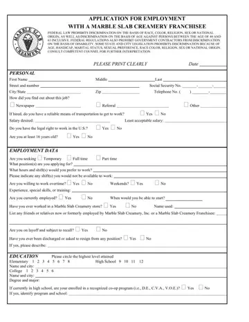 Marble Slab Application Form Preview