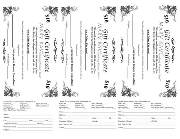 Mary Kay Gift Certificate Preview