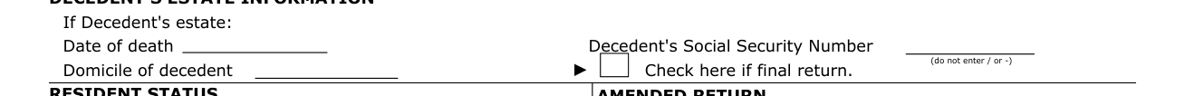 Form 504 example filled out, decedent's estate information