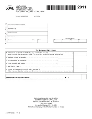 Maryland Form 504E Preview