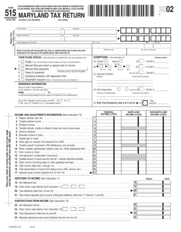 Maryland Form 515 Preview