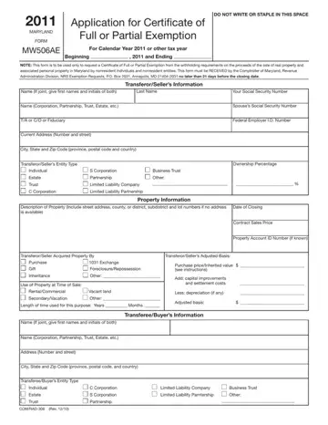 Maryland Form Mw506Ae Preview