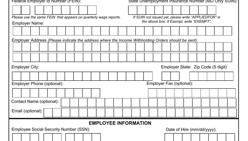 stage 1 to filling in maryland new hire form