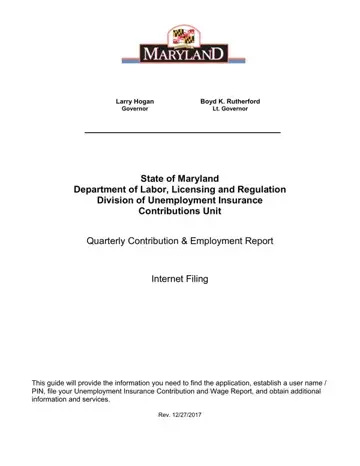 Maryland Quarterly Contribution Report Preview