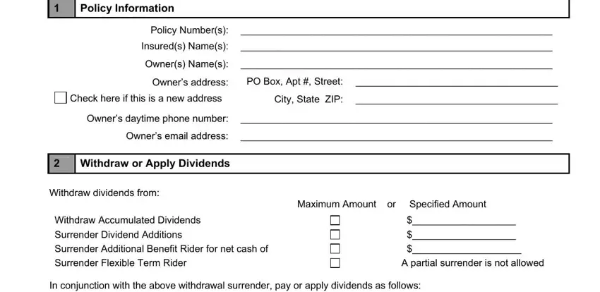 portion of fields in mass mutual whole life surrender form