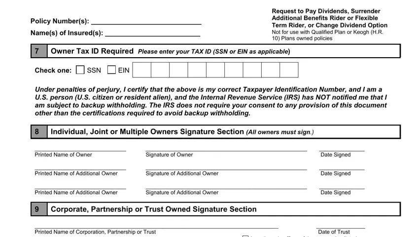 Filling in mass mutual whole life surrender form stage 5