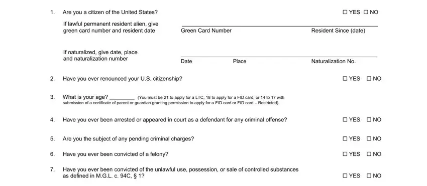 Filling out massachusetts fid application stage 3