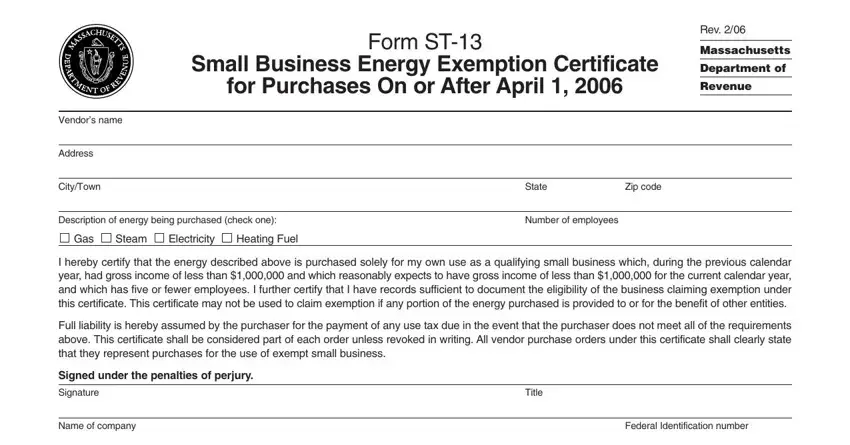 form 13 ma empty spaces to complete