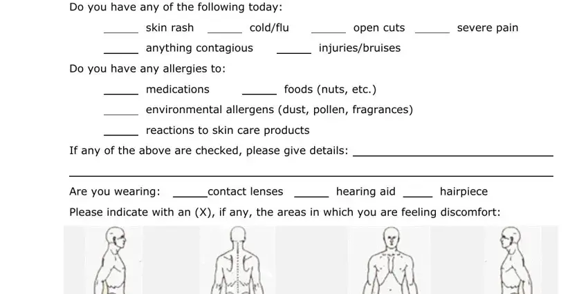 Finishing massage therapist intake forms step 4