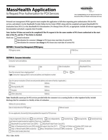 Masshealth Application Pca Form Preview