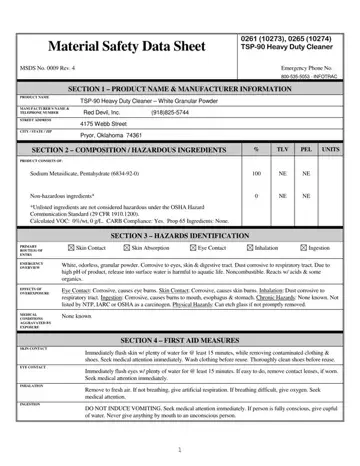 Material Safety Data Sheet Form Preview